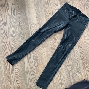 AG Jeans coated leather look pants